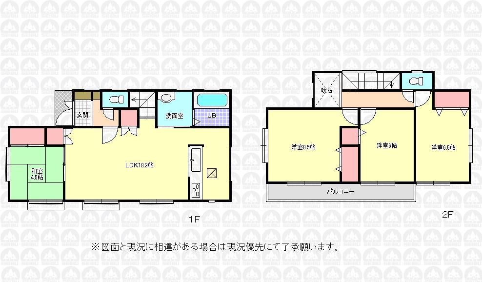 Floor plan. 21,800,000 yen, 4LDK, Land area 134.68 sq m , Building area 100.19 sq m