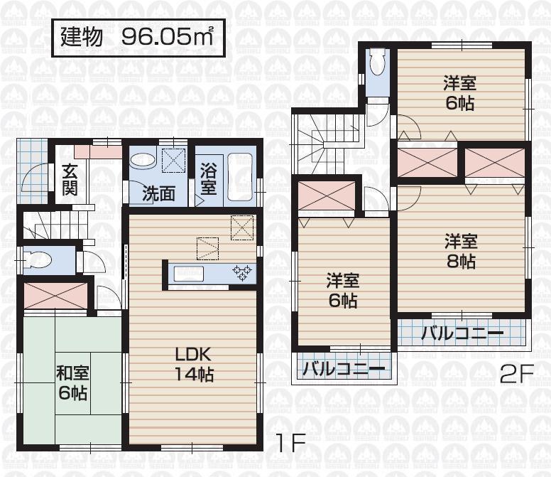 Floor plan. 21.5 million yen, 4LDK, Land area 120.31 sq m , Building area 96.05 sq m