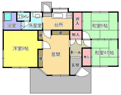 Floor plan. 7.8 million yen, 3LDK, Land area 239.22 sq m , Building area 69.27 sq m