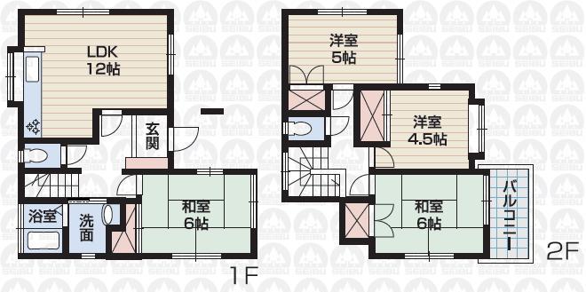 Floor plan. 15.8 million yen, 4LDK, Land area 101.36 sq m , Building area 80.73 sq m