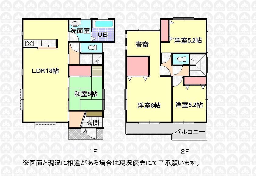 Floor plan. (1 Building), Price 26,800,000 yen, 4DK+S, Land area 170.23 sq m , Building area 104.74 sq m