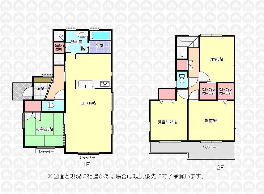 Floor plan. 21,800,000 yen, 4LDK + 2S (storeroom), Land area 122 sq m , Building area 97.5 sq m