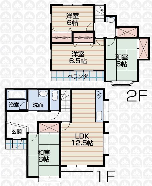 Floor plan. 10.8 million yen, 4LDK, Land area 170 sq m , Building area 90.25 sq m