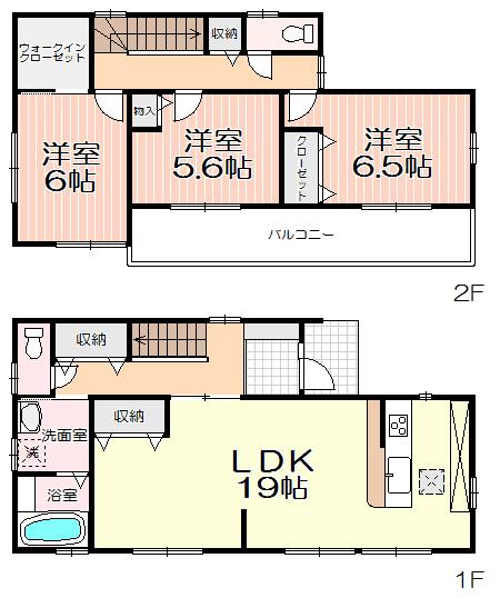 Floor plan. 24,800,000 yen, 3LDK, Land area 142.3 sq m , Building area 97.84 sq m