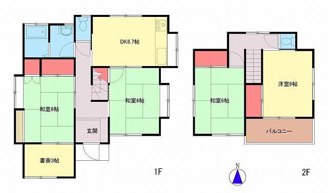 Floor plan. 6.5 million yen, 4DK, Land area 111.48 sq m , Building area 78.41 sq m