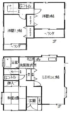Floor plan. 13.8 million yen, 3LDK, Land area 172.6 sq m , Building area 92.74 sq m Floor