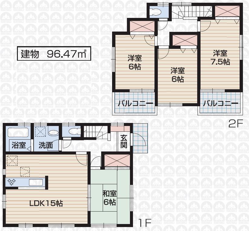 Floor plan. 22,800,000 yen, 4LDK, Land area 120.62 sq m , Building area 96.47 sq m
