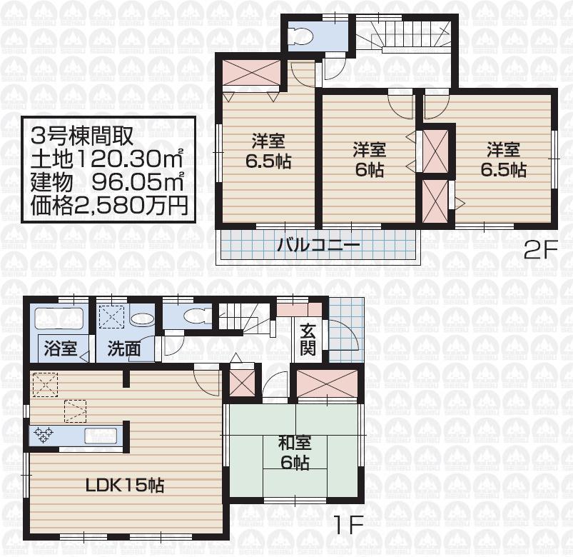 Floor plan. 21.5 million yen, 4LDK, Land area 120.3 sq m , Building area 96.05 sq m