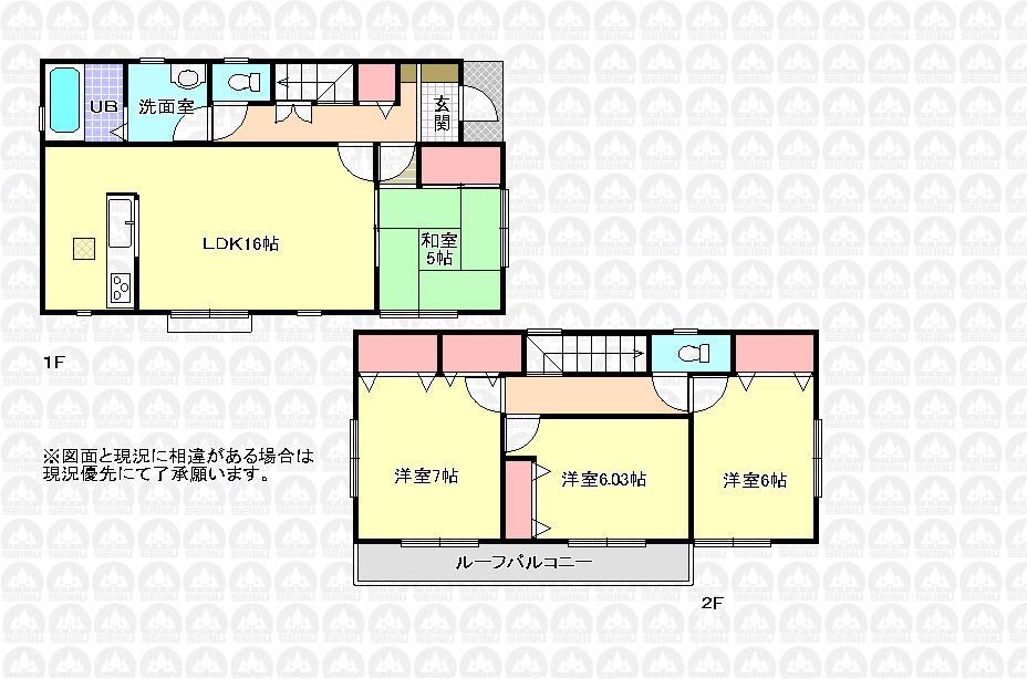 Floor plan. (Building 2), Price 22,800,000 yen, 4LDK, Land area 129.2 sq m , Building area 98.53 sq m