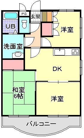 Floor plan. 3DK, Price 6.3 million yen, Occupied area 52.29 sq m , Balcony area 7.89 sq m