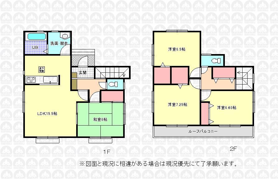 Floor plan. (1 Building), Price 25,800,000 yen, 4LDK+2S, Land area 145 sq m , Building area 98.95 sq m