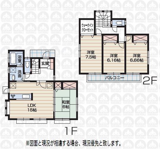 Floor plan. (A Building), Price 25,800,000 yen, 4LDK+S, Land area 144.91 sq m , Building area 102.45 sq m