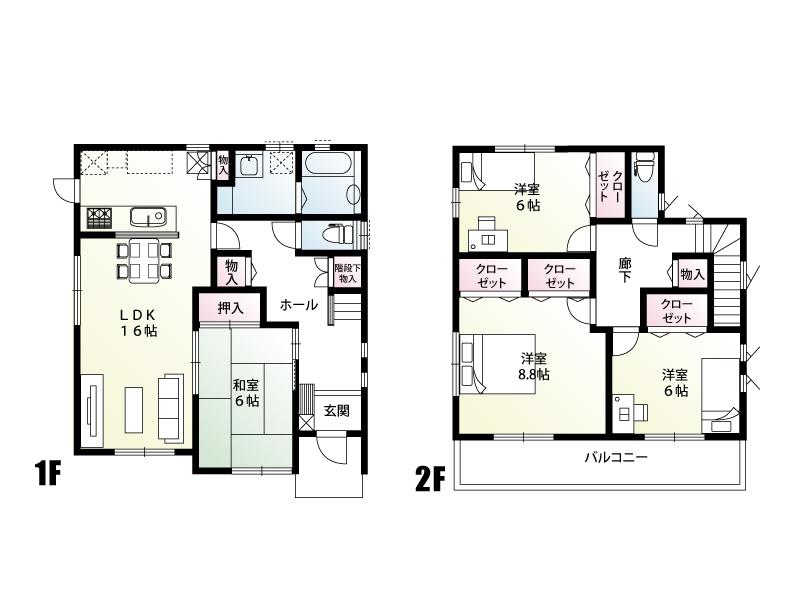 Floor plan. (C Building), Price 23.8 million yen, 4LDK, Land area 212.37 sq m , Building area 112.41 sq m