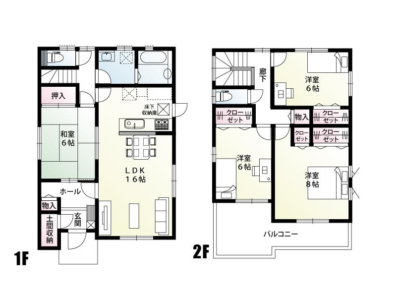 Floor plan. (F Building), Price 22,800,000 yen, 4LDK, Land area 165.7 sq m , Building area 107.51 sq m