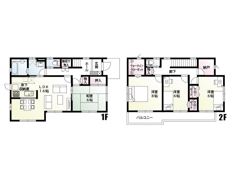 Floor plan. (E Building), Price 23.8 million yen, 4LDK+S, Land area 190.48 sq m , Building area 110.12 sq m