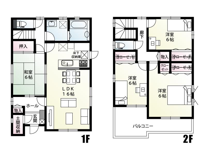 Floor plan. (G Building), Price 23.8 million yen, 4LDK, Land area 172.33 sq m , Building area 107.51 sq m
