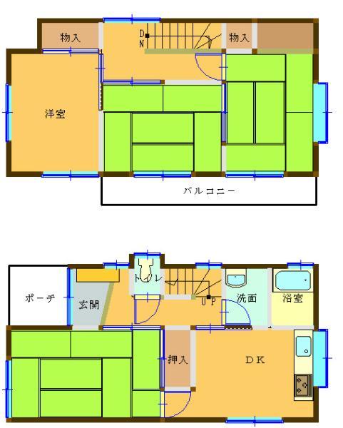 Floor plan. 8.8 million yen, 4DK, Land area 100.97 sq m , Building area 66.52 sq m 4DK