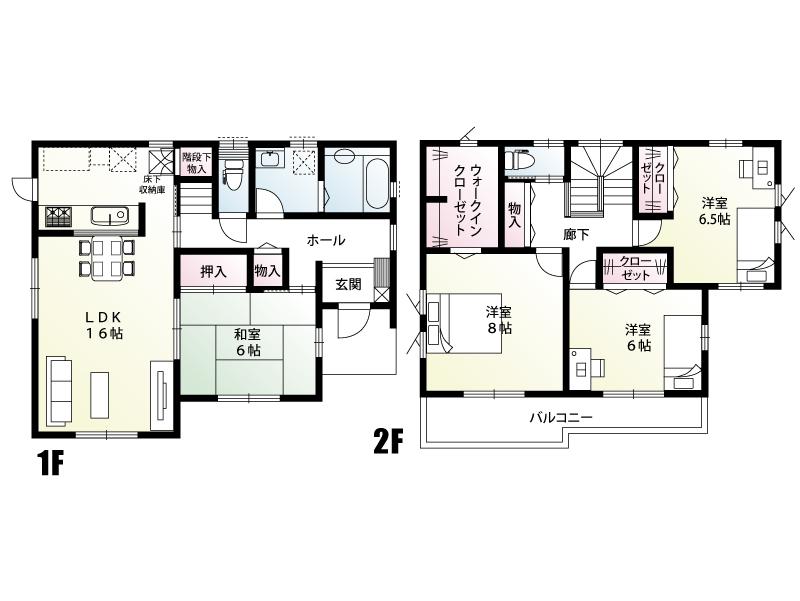 Floor plan. (B Building), Price 20.8 million yen, 4LDK, Land area 176.76 sq m , Building area 110.12 sq m
