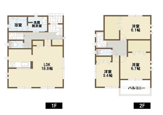 Floor plan. (5 Building), Price 31,800,000 yen, 3LDK, Land area 120.02 sq m , Building area 101.34 sq m