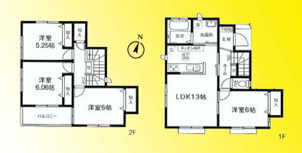 Floor plan. 23.5 million yen, 4LDK, Land area 93.47 sq m , Building area 89.01 sq m floor plan