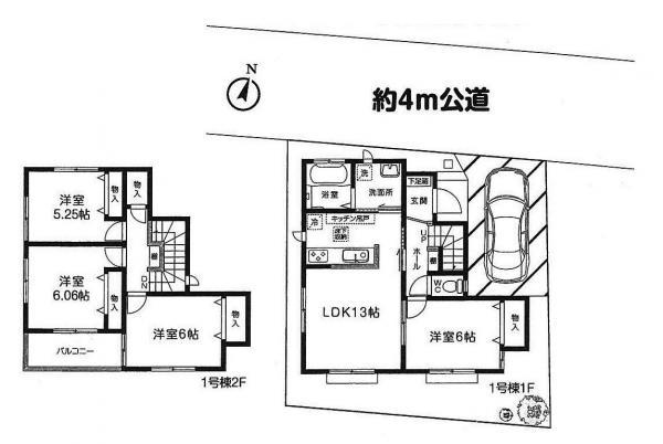 Floor plan. 23.5 million yen, 4LDK, Land area 93.47 sq m , Building area 89.01 sq m
