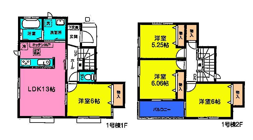 Floor plan. 23.5 million yen, 4LDK, Land area 93.47 sq m , Building area 89.01 sq m