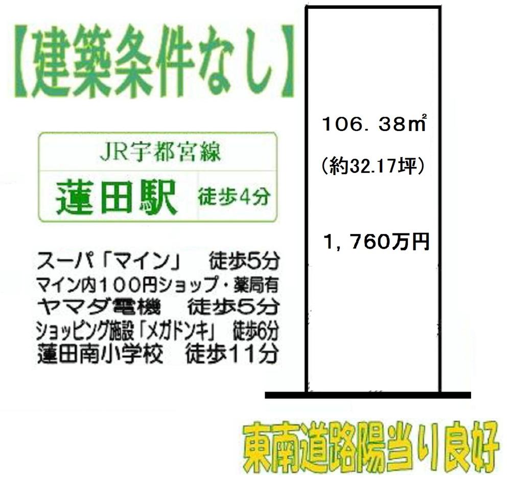 Compartment figure. Land price 17.6 million yen, Land area 106.38 sq m