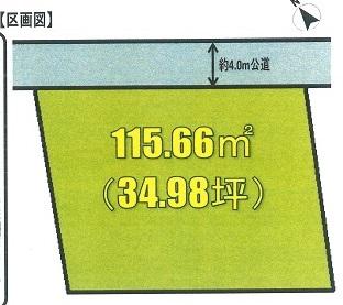 Compartment figure. Land price 5.5 million yen, Land area 115.66 sq m