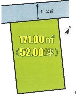 Compartment figure. Land price 3.5 million yen, Land area 171 sq m