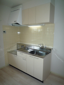 Kitchen. There is a convenient side window to ventilation.