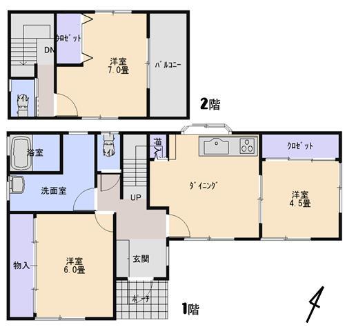 Floor plan. 11.2 million yen, 3DK, Land area 113.14 sq m , Building area 74.52 sq m