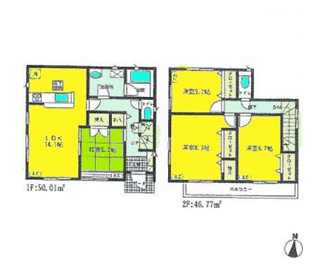 Floor plan. Price 19,800,000 yen, 4LDK, Land area 145.95 sq m , Building area 96.78 sq m