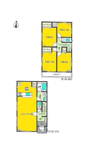 Floor plan. Price 23.8 million yen, 4LDK, Land area 135.34 sq m , Building area 94.77 sq m