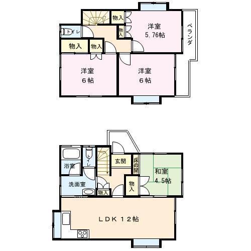 Floor plan. 18,800,000 yen, 4LDK, Land area 103.01 sq m , Building area 83.01 sq m