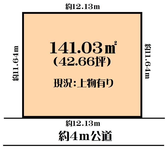 Compartment figure. Land price 8.5 million yen, Land area 141.03 sq m