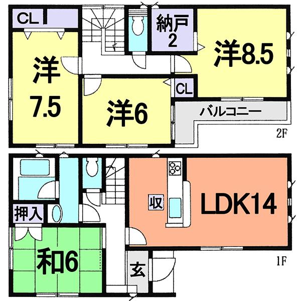 Floor plan. (1 Building), Price 26,800,000 yen, 4LDK+S, Land area 115.56 sq m , Building area 98.01 sq m