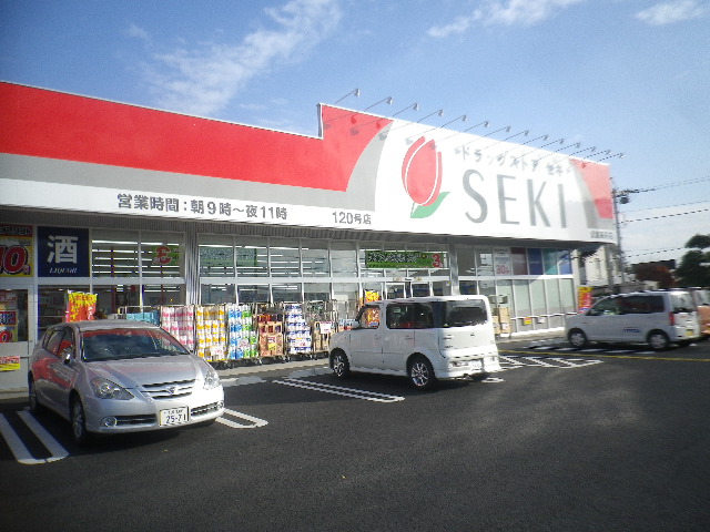 Dorakkusutoa. 500m to SEKI (drugstore)