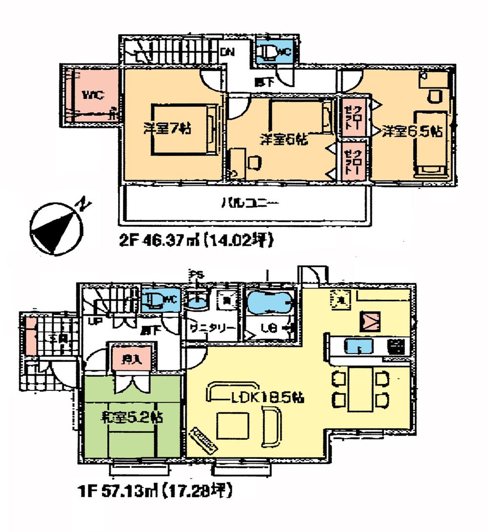 Floor plan. (3 Building), Price 21,800,000 yen, 4LDK, Land area 305.37 sq m , Building area 103.5 sq m
