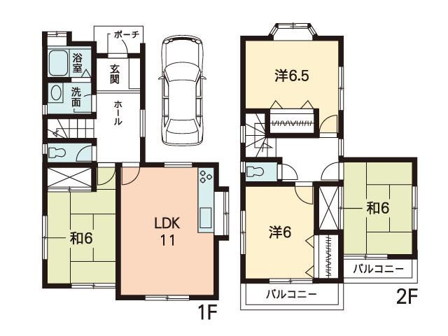 Floor plan. 12.8 million yen, 4LDK, Land area 117.87 sq m , Building area 89.43 sq m