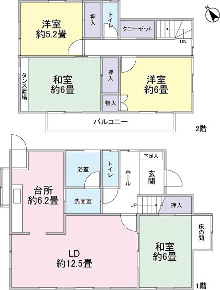 Floor plan. 15.8 million yen, 4LDK, Land area 200.07 sq m , Building area 97.29 sq m