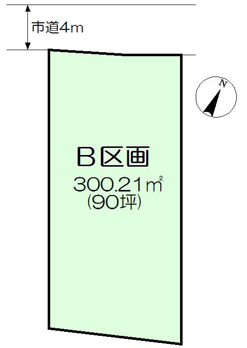 Compartment figure. Land price 12.3 million yen, Land area 300.21 sq m B compartment