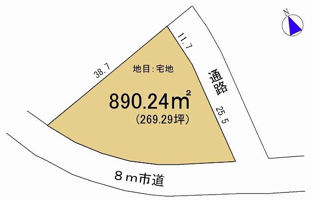 Compartment figure. Land price 16.8 million yen, Land area 890.24 sq m