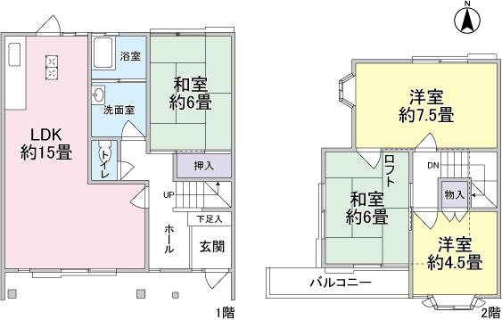 Floor plan. 6.7 million yen, 4LDK, Land area 100.85 sq m , Building area 87.77 sq m