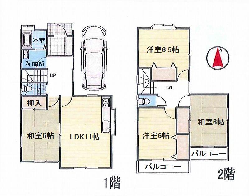 Floor plan. 12.8 million yen, 4LDK, Land area 117.87 sq m , Building area 89.43 sq m