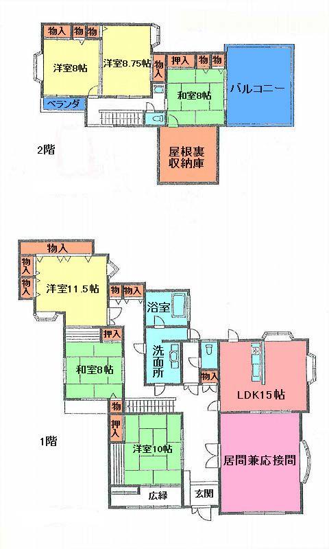 Floor plan. 44,500,000 yen, 7LDK, Land area 539.37 sq m , Building area 247.79 sq m