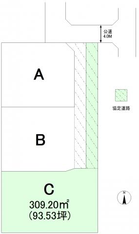 Compartment figure. Land price 10 million yen, Land area 309.2 sq m