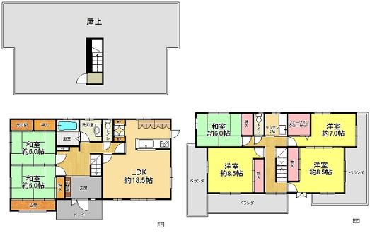 Floor plan. 23.8 million yen, 6LDK, Land area 250 sq m , Building area 167.89 sq m
