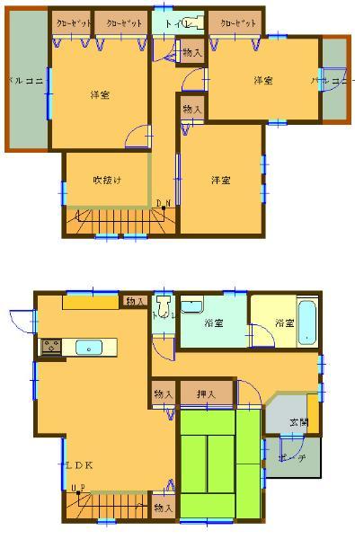 Floor plan. 17.8 million yen, 4LDK, Land area 152.13 sq m , It is a building area of 107.23 sq m 4LDK