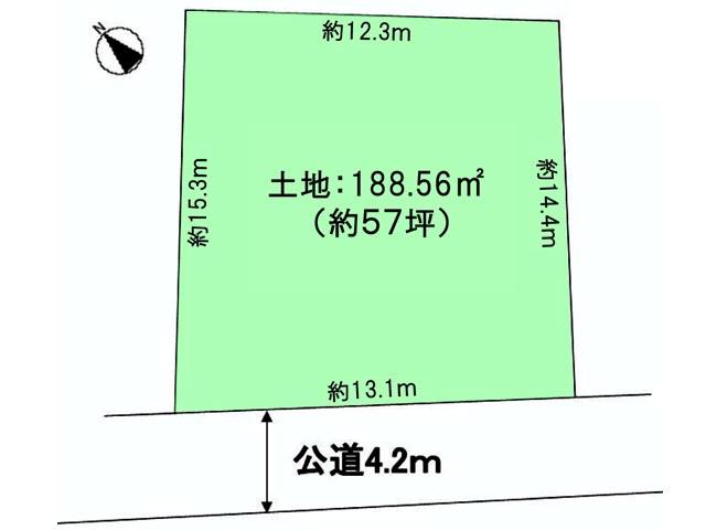 Compartment figure. Land price 14.8 million yen, Land area 188.56 sq m
