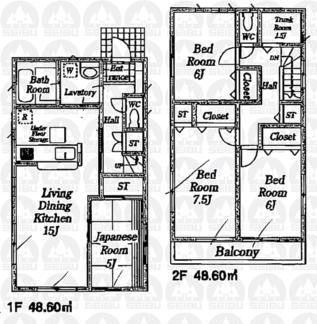 Floor plan. 18,800,000 yen, 4LDK + S (storeroom), Land area 151.08 sq m , Building area 97.2 sq m